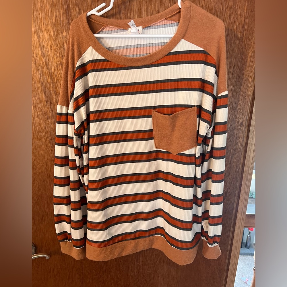 Long sleeve top with balloon sleeves